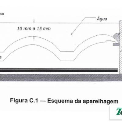 Teste de impermeabilidade para telhas de concreto