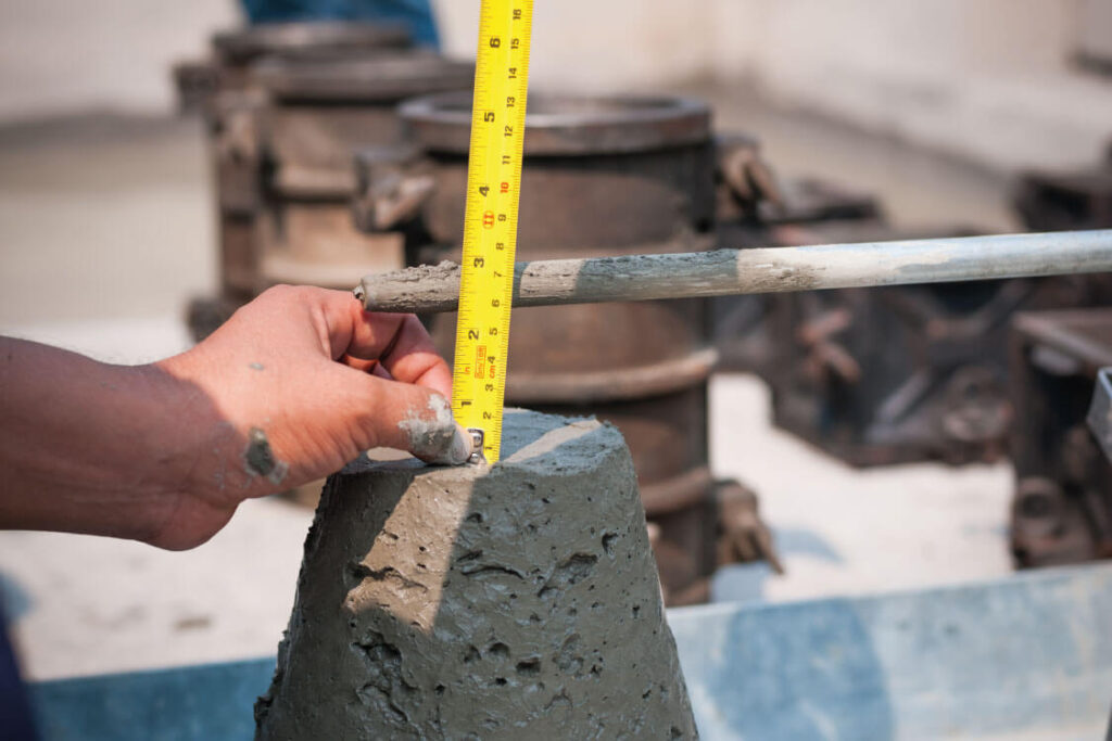 teste de controle de qualidade do concreto