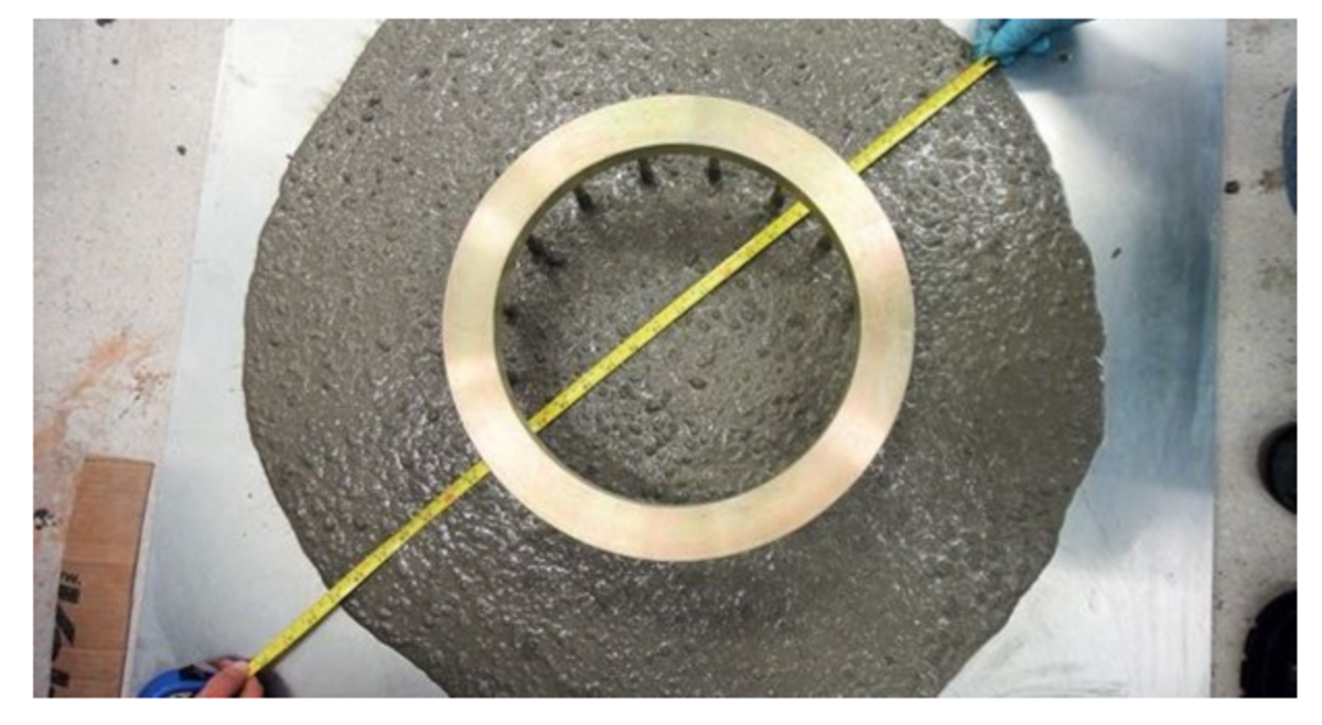 Ensaio de anel J para concreto autoadensável